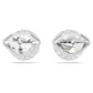 Lucent stud earrings Pavé, Ball, White, Rhodium plated