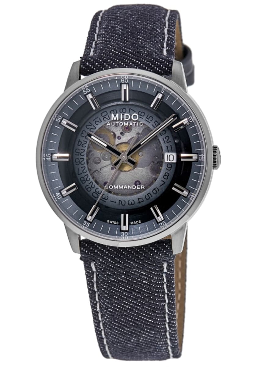 Mido Commander Gradient Blue Dial Fabric Strap