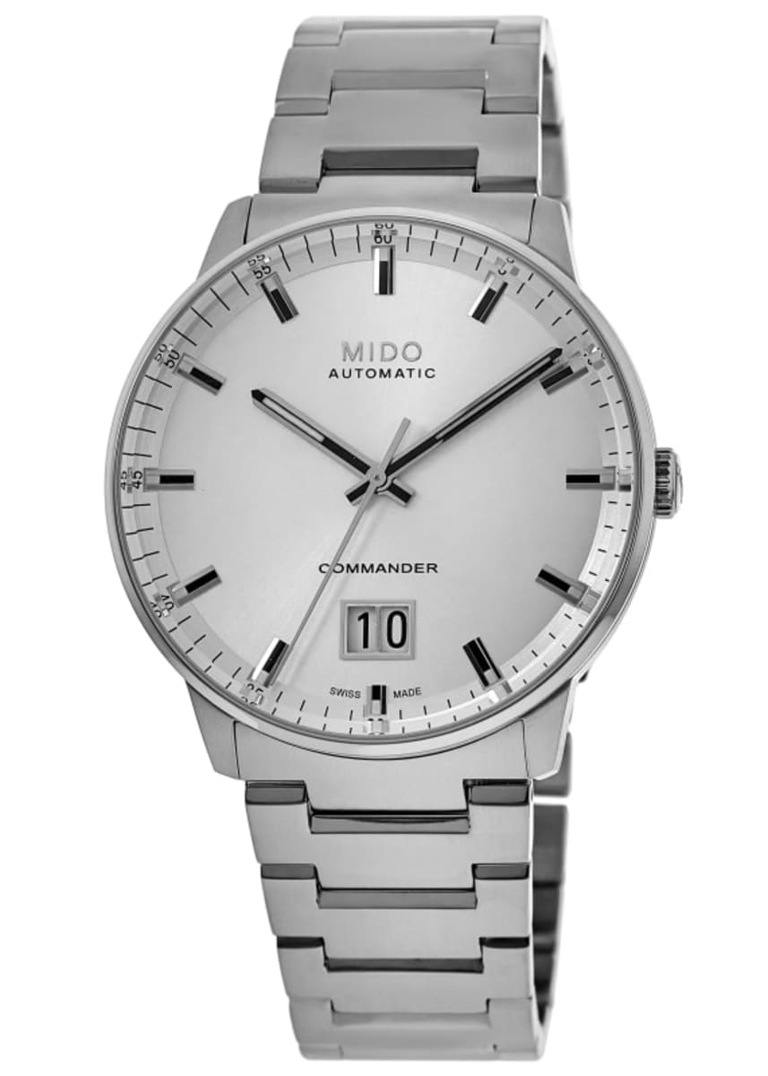 Mido Commander Big Date Silver Dial Steel