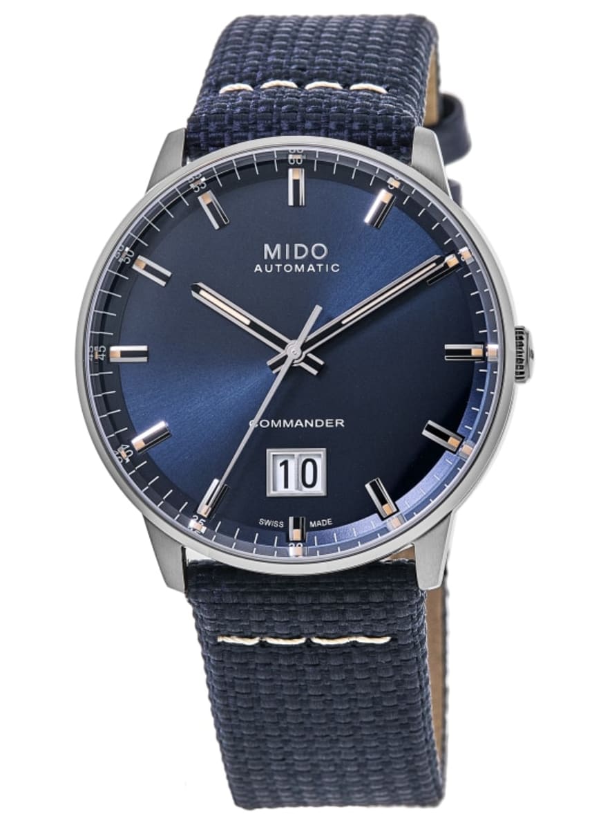 Mido Commander Big Date Blue Dial Fabric Strap