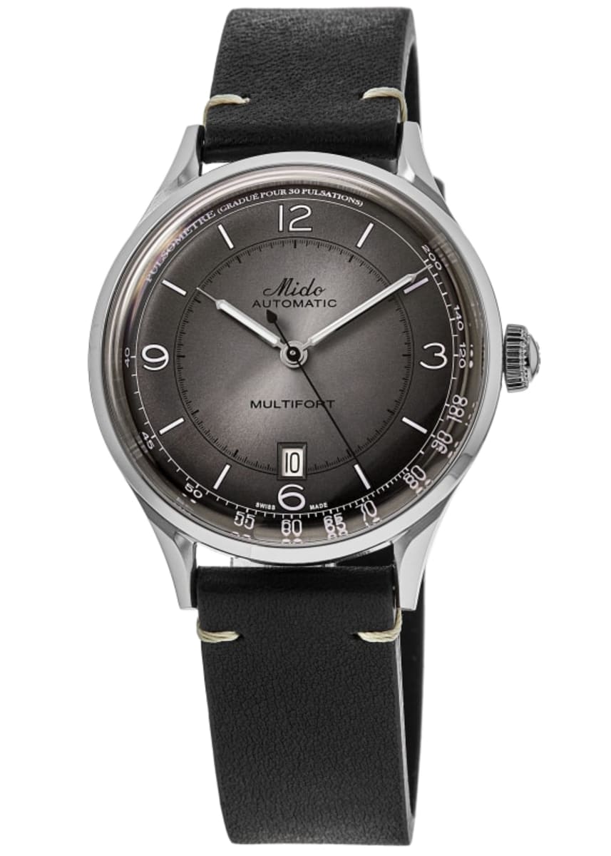 Mido Multifort Patrimony Anthracite Dial Leather Strap
