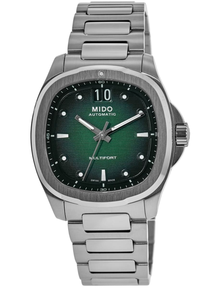 Mido Multifort TV Big Date Green Dial Steel Bracelet