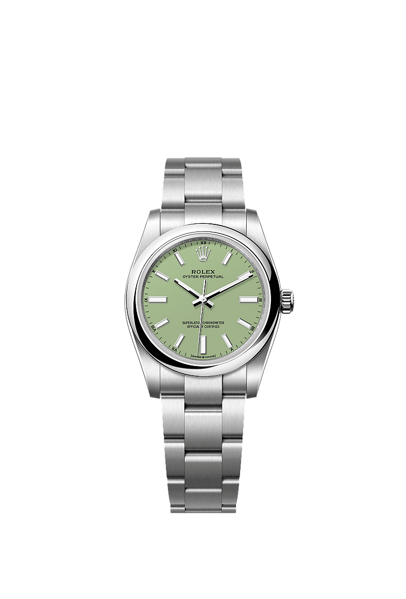 Rolex Oyster Perpetual Green Dial Stainless Steel Oyster Bracelet 124200