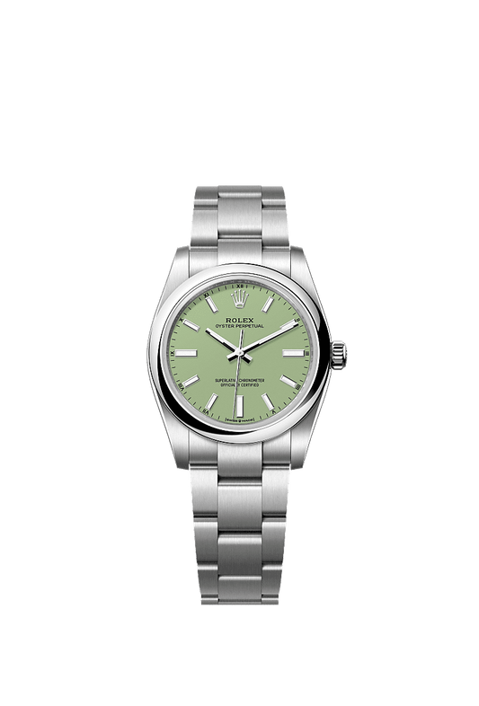 Rolex Oyster Perpetual Green Dial Stainless Steel Oyster Bracelet 124200