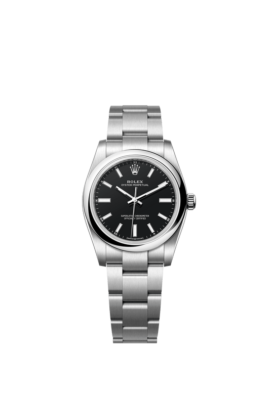 Rolex Oyster Perpetual Black Dial Stainless Steel Oyster Bracelet 124200