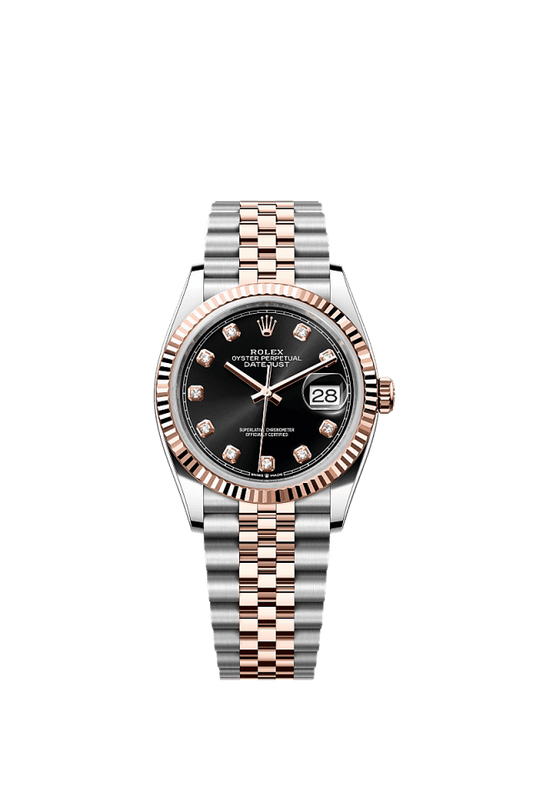 Rolex Datejust 36 Black Dial Everose/Steel Oyster Bracelet 126231