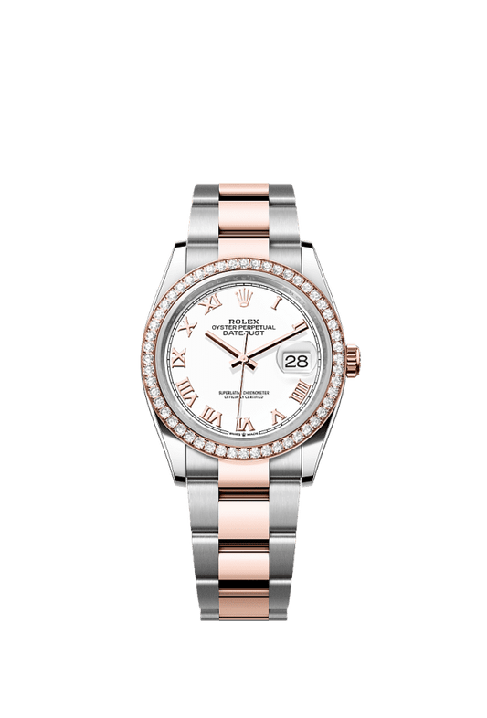 Rolex Datejust 36 White Dial Everose/Steel Oyster Bracelet 126281RBR