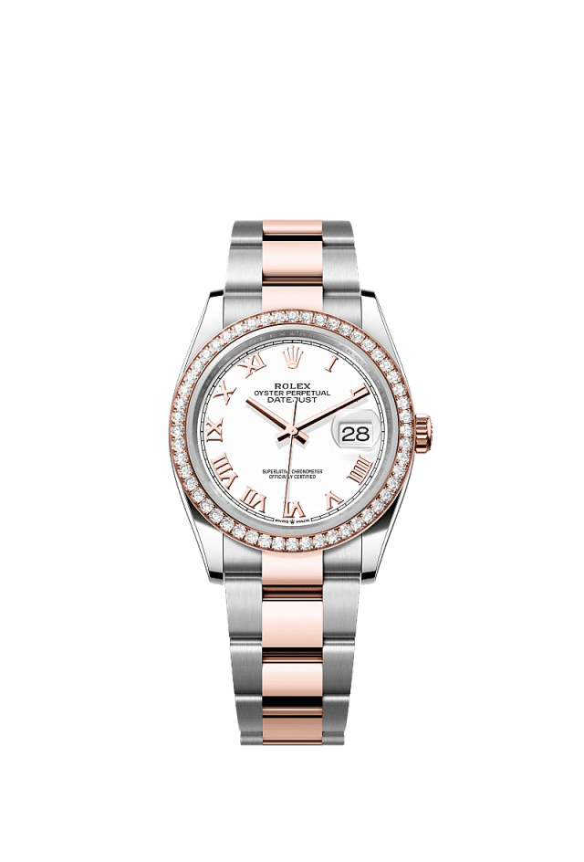 Rolex Datejust 36 White Dial Everose/Steel Oyster Bracelet 126281RBR