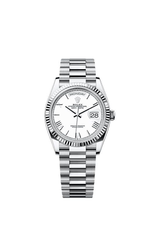 Rolex Day-Date 36mm White Dial Platinum 128236