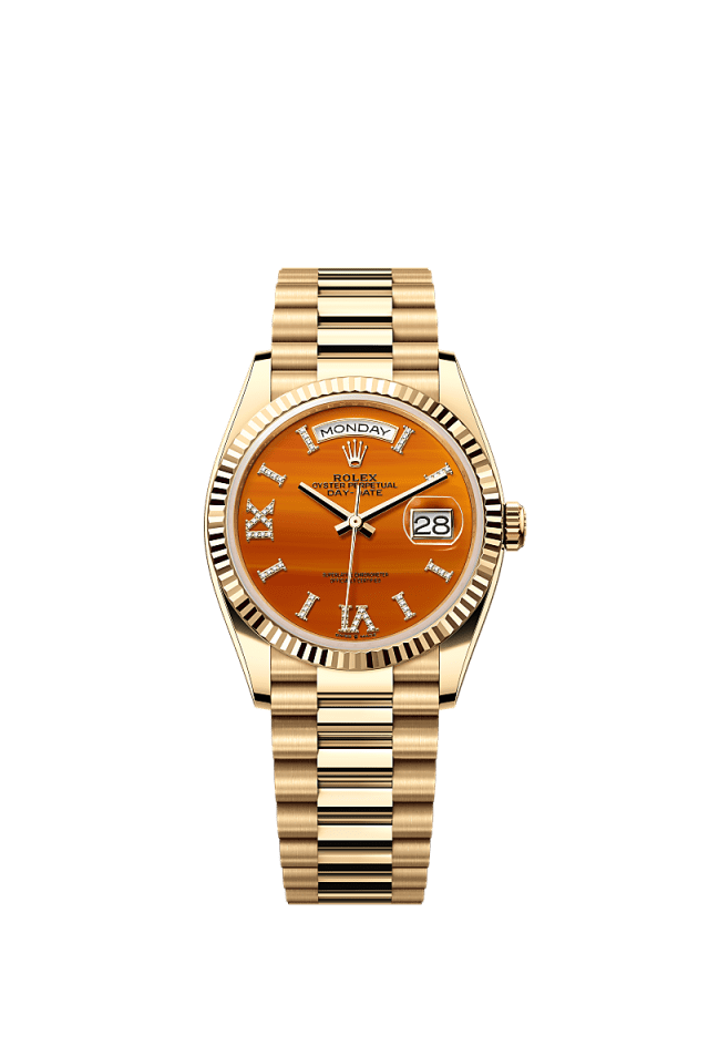 Rolex Day-Date 36mm Yellow Dial Yellow Gold 128238