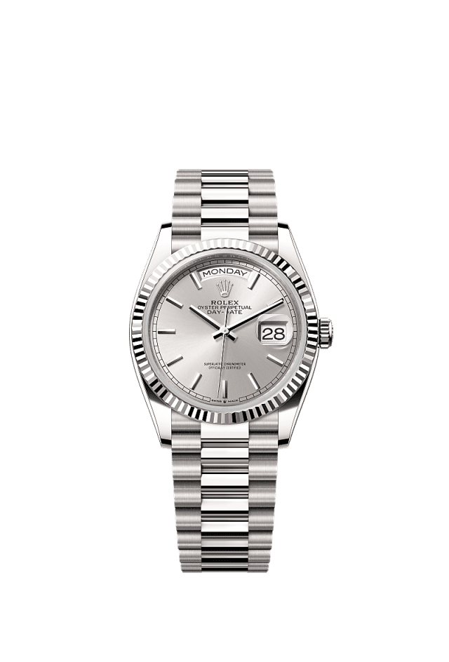 Rolex Day-Date 36mm White Dial White Gold 128239