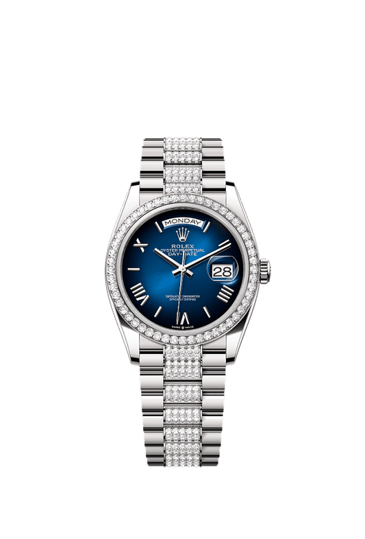 Rolex Day-Date 36mm Blue Dial White Gold 128349RBR