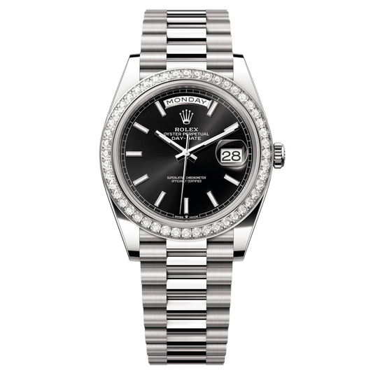 Rolex Day-Date 40mm Black Dial White Gold 228349RBR