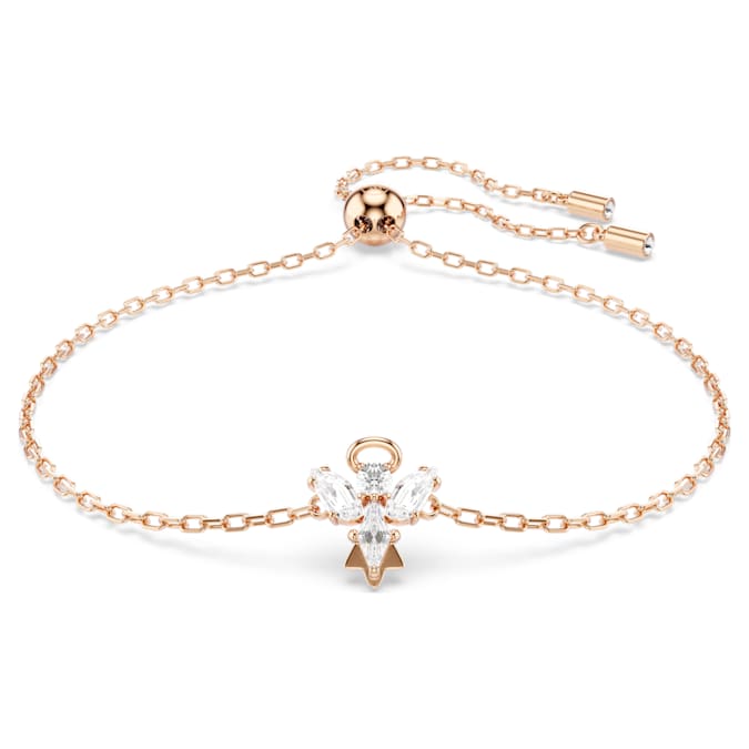 Magic bracelet Angel, White, Rose gold-tone plated