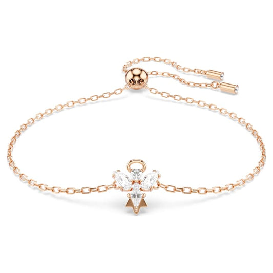 Magic bracelet Angel, White, Rose gold-tone plated