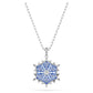Magic pendant Snowflake, Blue, Rhodium plated