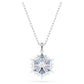 Magic pendant Snowflake, Blue, Rhodium plated