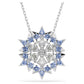 Magic pendant and brooch Snowflake, Blue, Rhodium plated