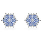 Magic stud earrings Snowflake, Blue, Rhodium plated