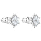 Magic stud earrings Snowflake, White, Rhodium plated