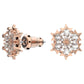 Magic stud earrings Snowflake, White, Rose gold-tone plated