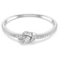 Matrix bangle Baguette cut, Knot, White, Rhodium plated