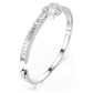 Matrix bangle Baguette cut, Knot, White, Rhodium plated
