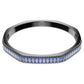 Matrix bangle Baguette cut, Octagon shape, Blue, Ruthenium plated