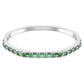 Matrix bangle Baguette cut, Octagon shape, Green, Rhodium plated