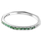 Matrix bangle Baguette cut, Octagon shape, Green, Rhodium plated