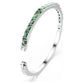 Matrix bangle Baguette cut, Octagon shape, Green, Rhodium plated