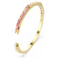 Matrix bangle Baguette cut, Octagon shape, Pink, Gold-tone plated