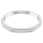 Matrix bangle Baguette cut, Octagon shape, White, Rhodium plated