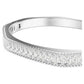 Matrix bangle Baguette cut, Octagon shape, White, Rhodium plated