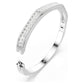 Matrix bangle Baguette cut, Octagon shape, White, Rhodium plated