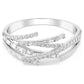Matrix bangle Mixed cuts, White, Rhodium plated