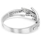Matrix bangle Mixed cuts, White, Rhodium plated