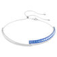 Matrix choker Mixed cuts, Blue, Rhodium plated