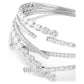 Matrix choker Mixed cuts, White, Rhodium plated