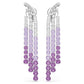 Matrix Clip earrings Color gradient, Round cuts, Purple, Rhodium plated