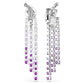 Matrix Clip earrings Color gradient, Round cuts, Purple, Rhodium plated
