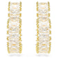 Matrix hoop earrings Baguette cut, Heart, Small, White, Gold-tone plated
