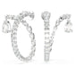 Matrix hoop earrings Mixed cuts, White, Rhodium plated