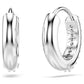 Matrix hoop earrings Round cut, White, Rhodium plated