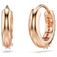 Matrix hoop earrings Round cut, White, Rose gold-tone plated