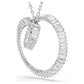 Matrix pendant Baguette cut, White, Rhodium plated