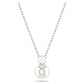Matrix pendant Crystal pearl, Round cut, White, Rhodium plated