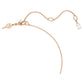 Matrix pendant Crystal pearl, Round cut, White, Rose gold-tone plated