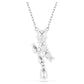 Matrix pendant Mixed cuts, White, Rhodium plated