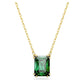 Matrix pendant Rectangular cut, Green, Gold-tone plated